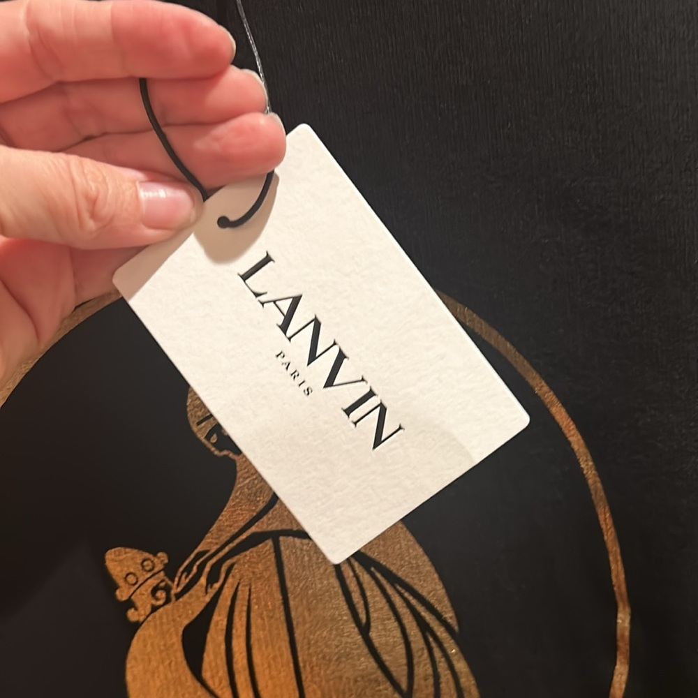 πNWT AUTHENTIC LANVIN mother and child logo small black and gold - Picture 6 of 11